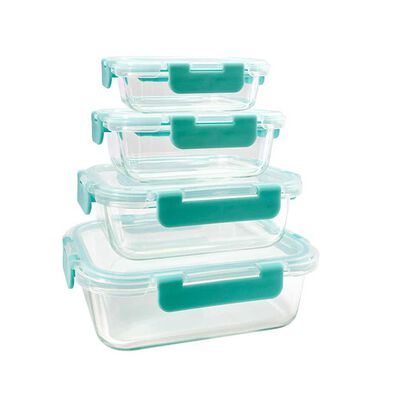 Imagen 2 del producto Set 4 Contenedores de Vidrio con Tapa Rectangular Doral Fresh Lock