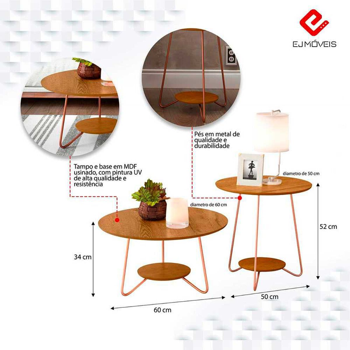 Set 2 Mesas de Centro Onessta Liz Canela