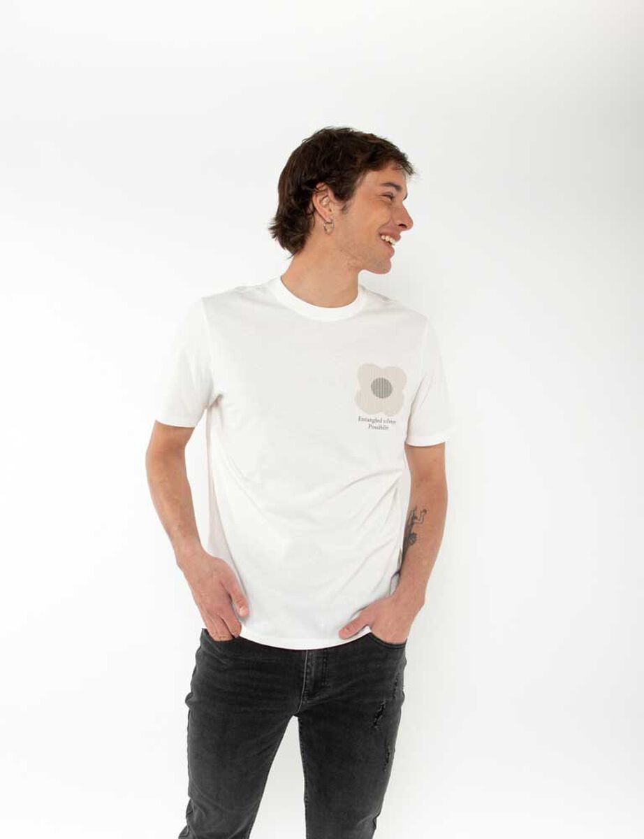 Polera Algodón Con Estampado Manga Corta Hombre Fiorucci
