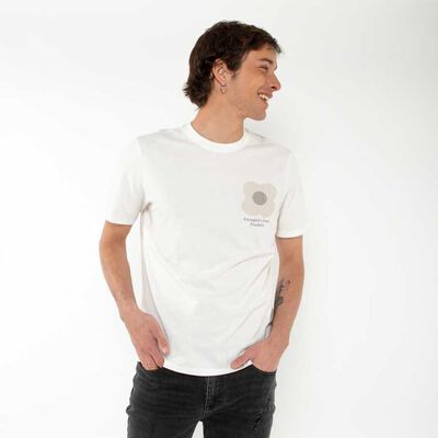 Polera Algodón Con Estampado Manga Corta Hombre Fiorucci