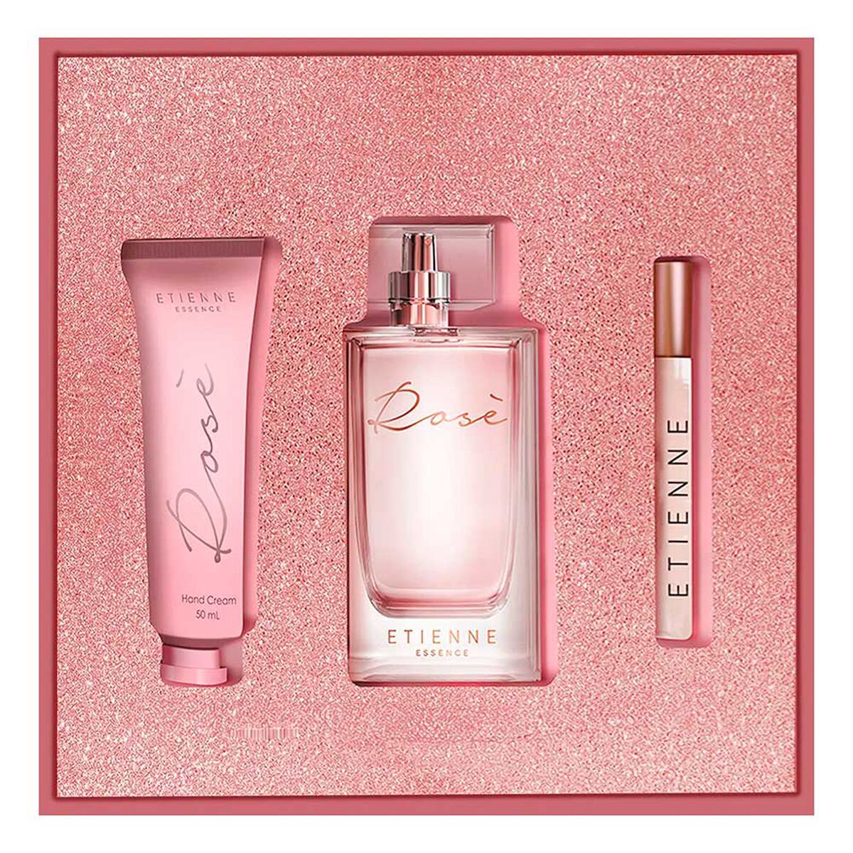 Set Perfume Etienne Mujer Rose 100ml + Perfume 10ml + Hand Cream 50ml