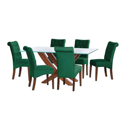 Juego de Comedor Latam Home Alicante 6 Sillas Verde