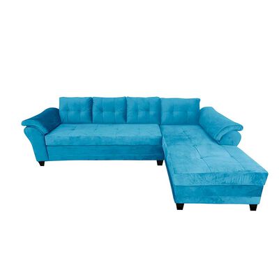 Sofá Seccional Living Factory Boston 5 Cuerpos Azul