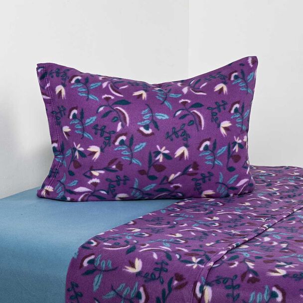 Sábana de polar American Family 1,5 Plazas Antropy Morado