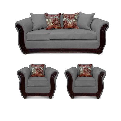Imagen 1 del producto Juego de Living Elegant Detail Girona Sofá 3 Cuerpos + Dos Sillones 1 Cuerpo Gris