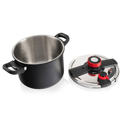 Olla a Presi&oacute;n Acero Inoxidable Thomas 8 L Negro
