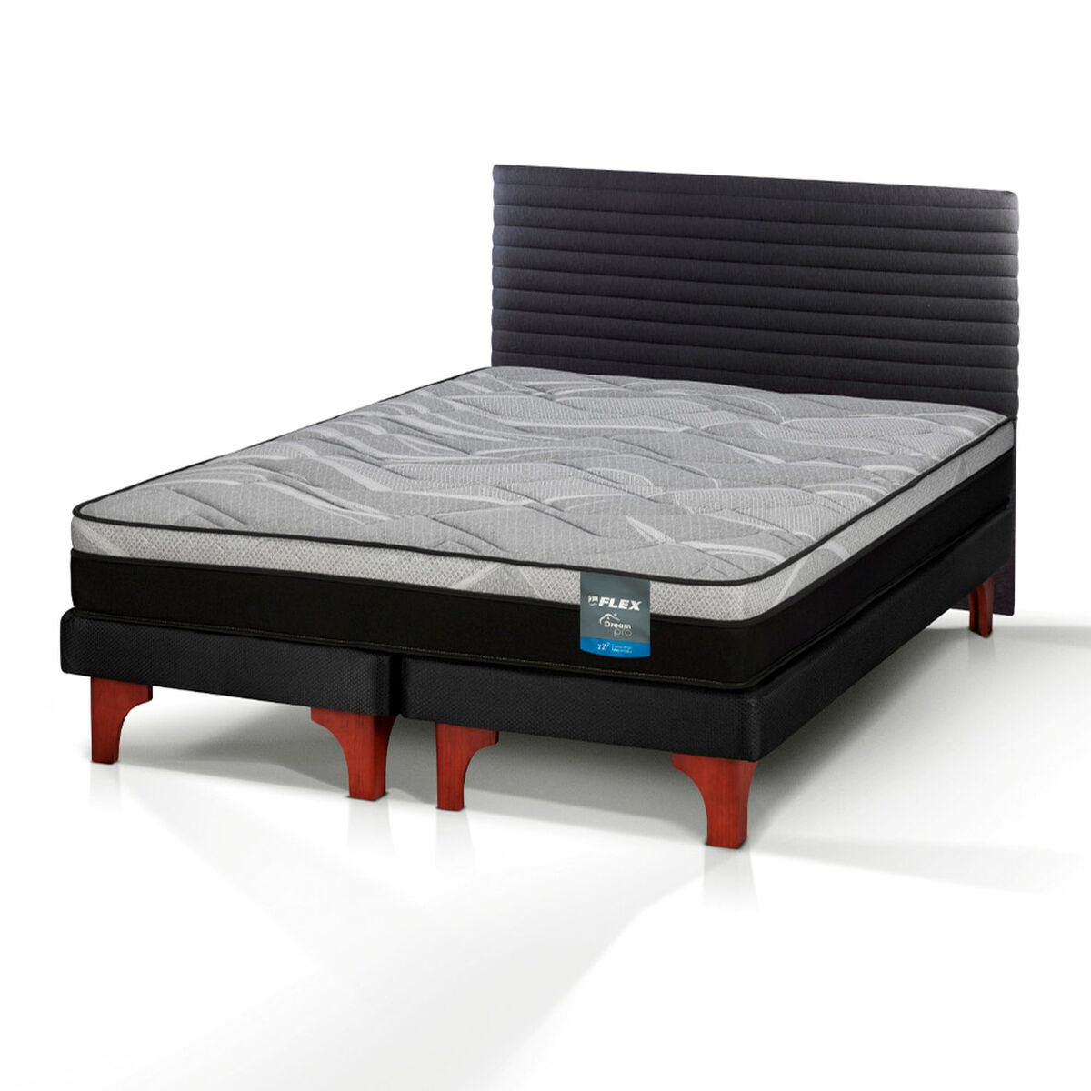 Cama Europea Flex 2 Plazas Dream Pro Box B/D + Respaldo Modern