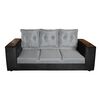 Sof&aacute; Muebles MYM Julietta 3 Cuerpos + Dos Pouf 1 Cuerpo Negro Gris