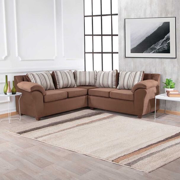 Sofá Seccional Muebles MPR Cattaleya 5 Café