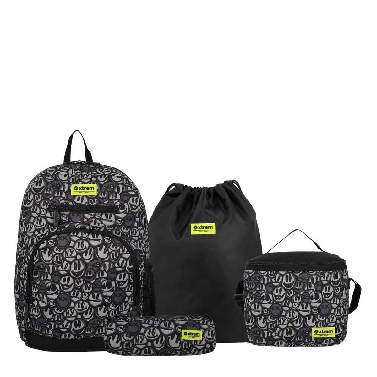 Multipack 6XT Mochila Ni&ntilde;o Xtrem Graffiti Print Negro