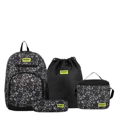 Multipack 6XT Mochila Ni&ntilde;o Xtrem Graffiti Print Negro