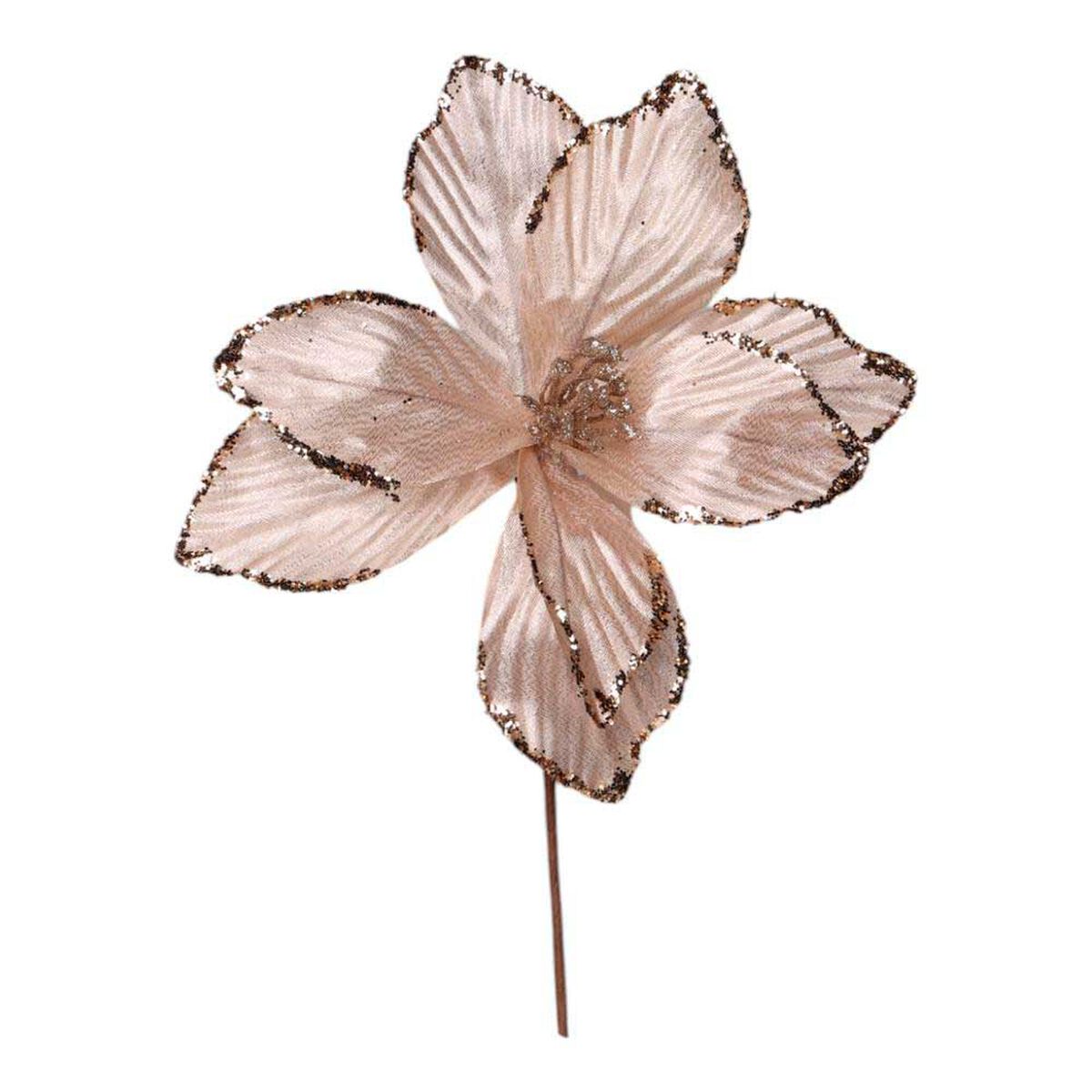 Adorno Navideño Flor Champagne 25 Cm Casanova