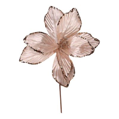 Adorno Navideño Flor Champagne 25 Cm Casanova