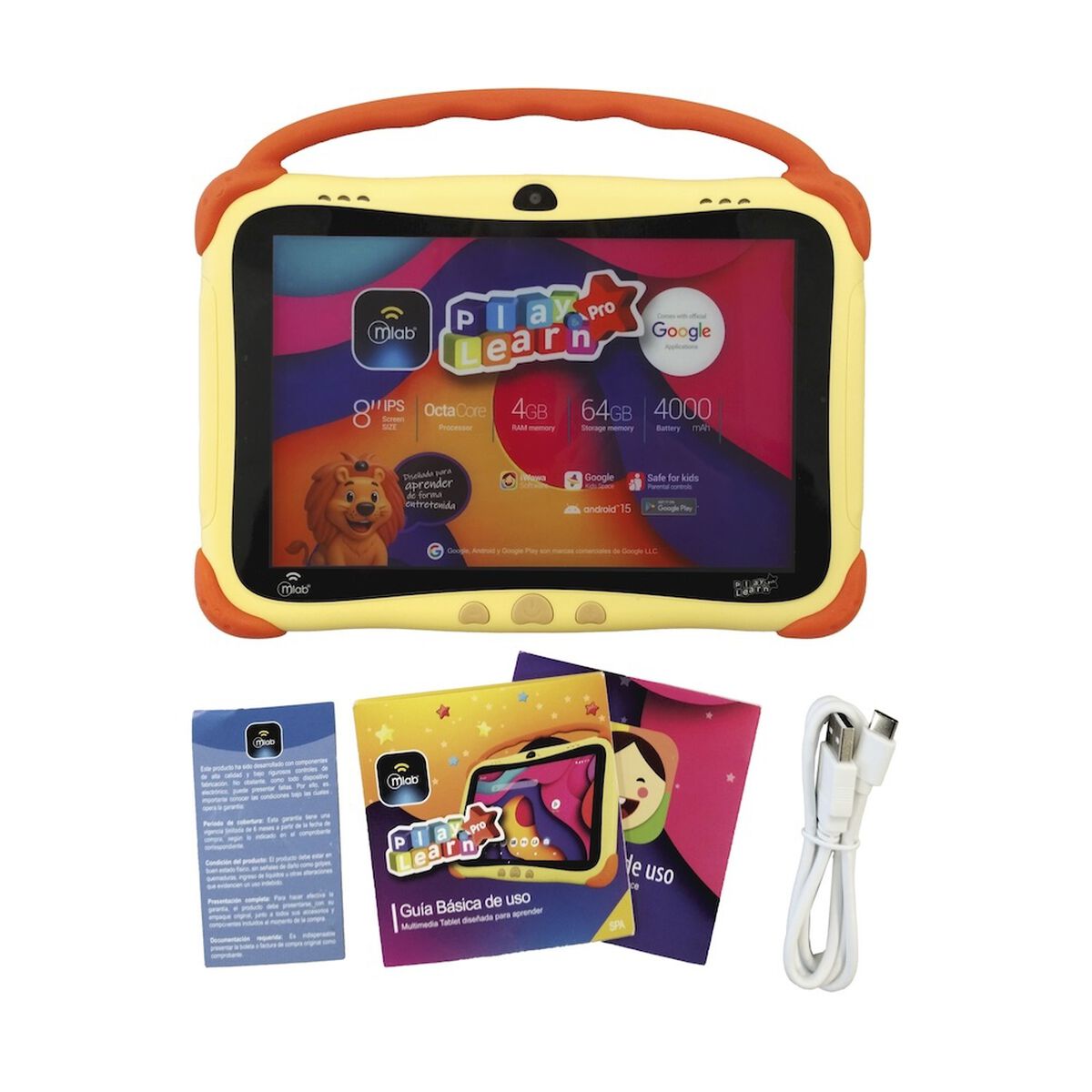Tablet MLAB 9593 Octa Core A523 4GB 64GB 8" Amarillo / Naranjo