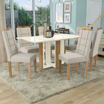 Imagen 2 del producto Juego de Comedor Yardas Milan 6 Sillas Off White