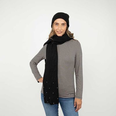 Gorro y Bufanda de Lanas Mujer Bside