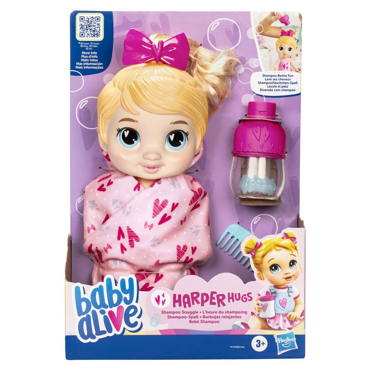 Muñeca Burbujas Relajantes Harper Hugs Cabello Rubio Baby Alive