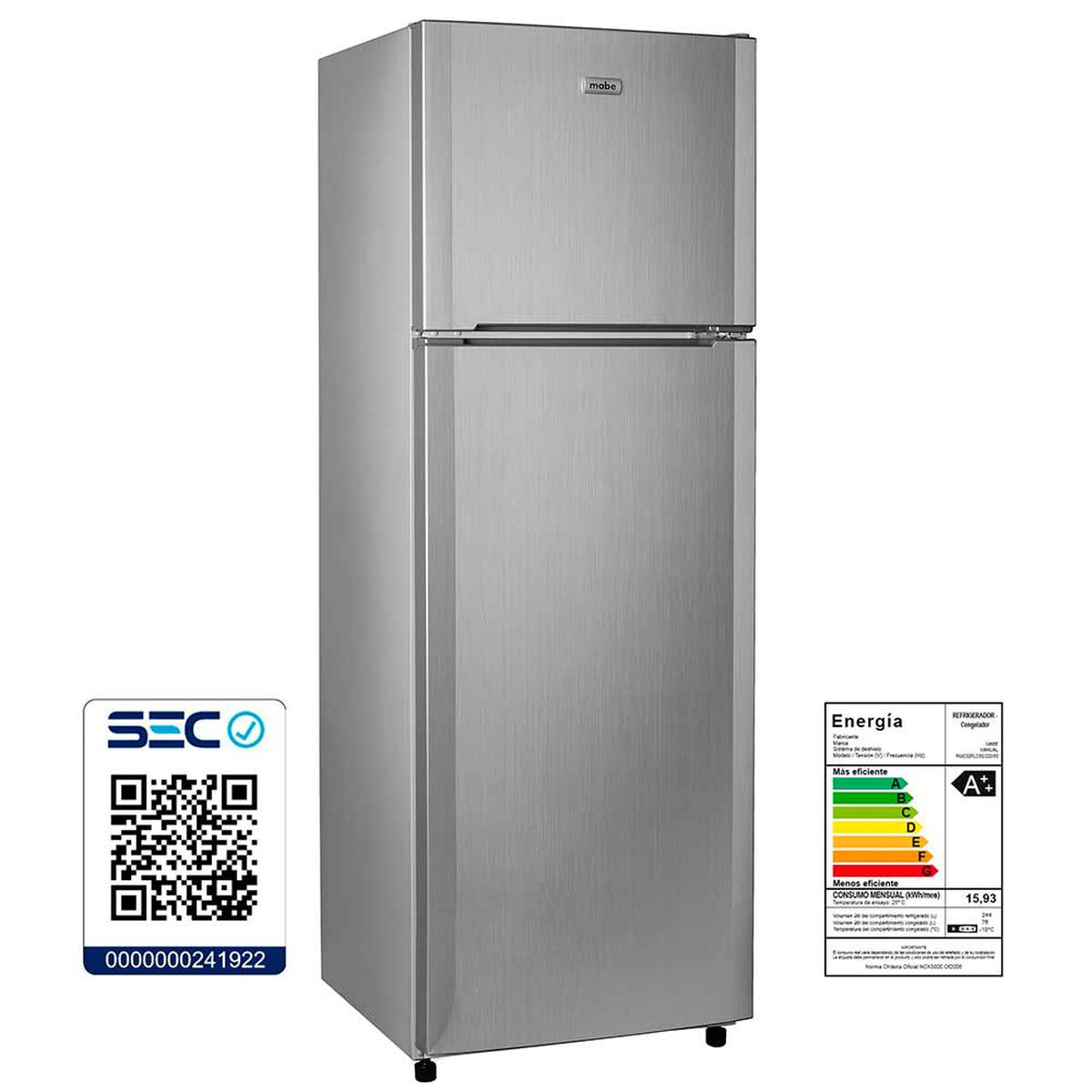 Refrigerador Frío Directo Mabe RMC32PLCS0 320 lt..