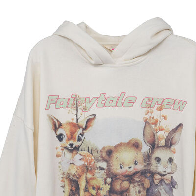 Imagen 2 del producto Polerón con Gorro Niña Mila Celeste, Crudo