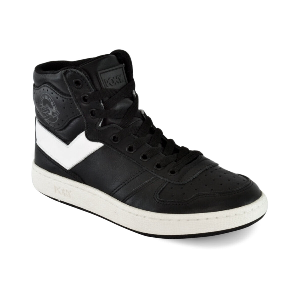 Zapatilla Unisex Pony City Wings Hi Negro Cuero