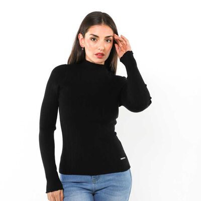Polera Lisa Manga Larga Mujer Fiorucci