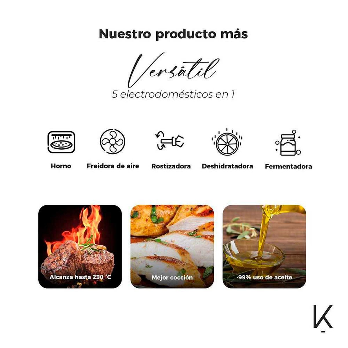 Horno Freidora Kitchen-it Smart Edition 25 lts.