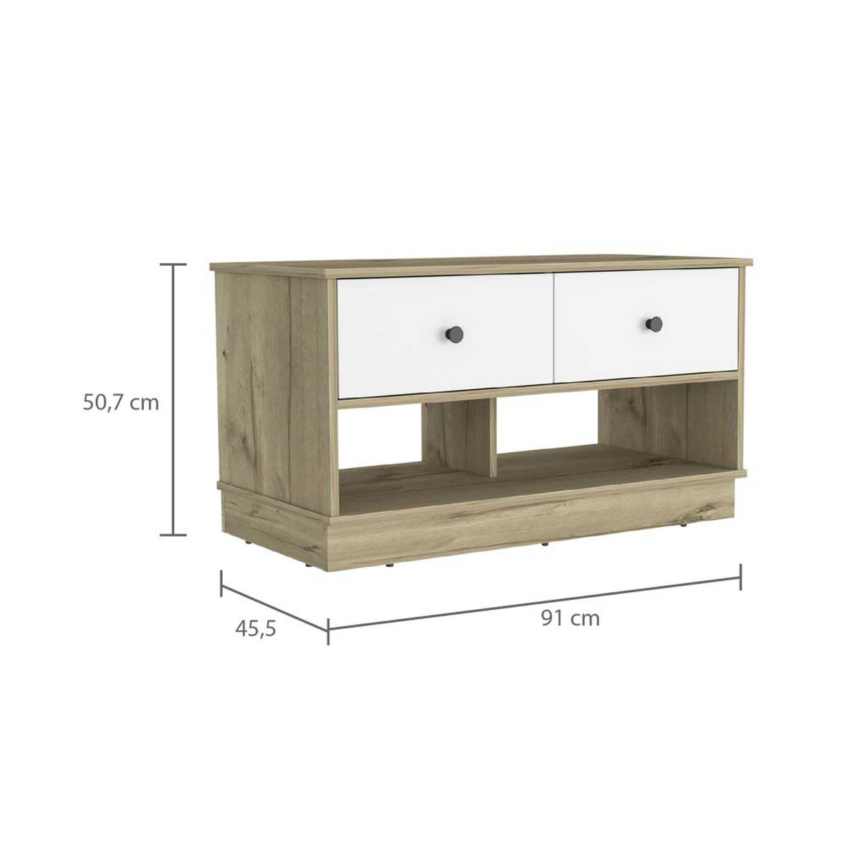 Zapatero TuHome Bi Color Duna Blanco 2 Cajone