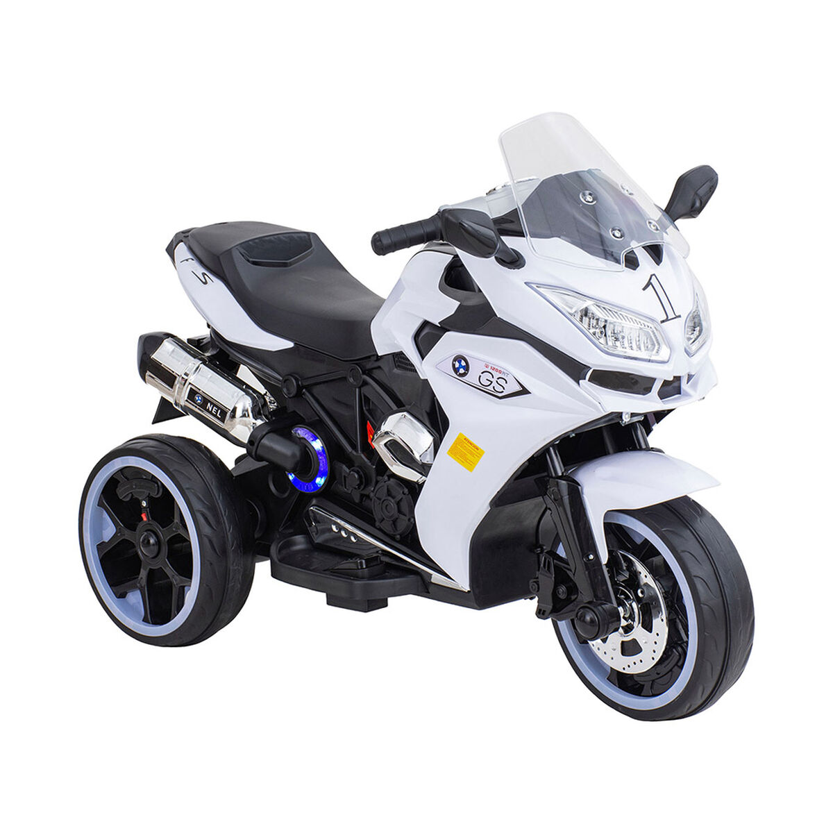 Moto de Carrera a Batería Musical Baby Way Blanco