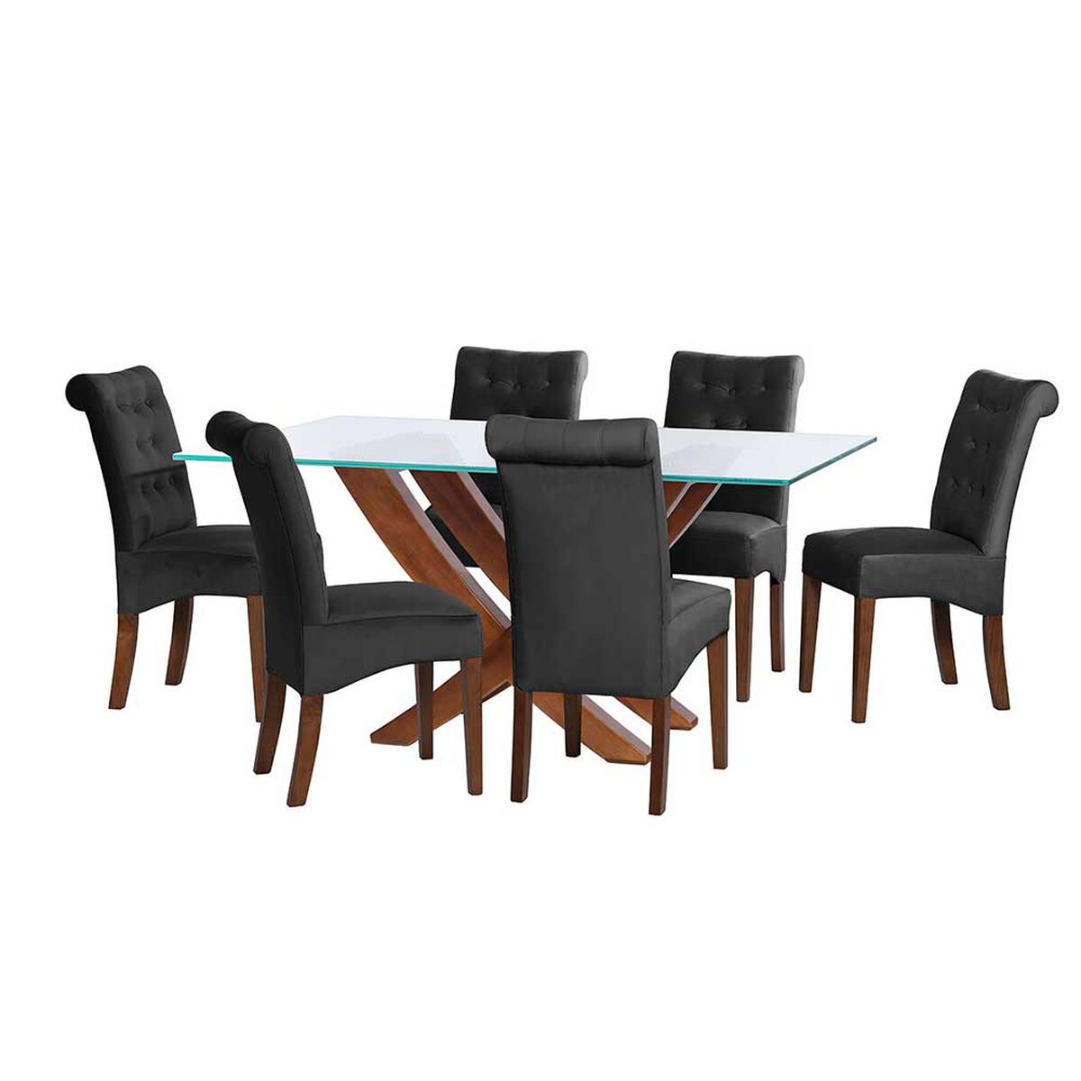 Juego de Comedor Latam Home Alicante 6 Sillas Negro