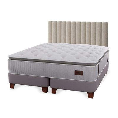 Cama Europea Flex King  Heritage + Respaldo Tubular