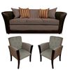 Juego de Living Elegant Detail Minesota Sof&aacute; 3 Cuerpos + Dos Sitiales Gris