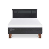 Cama Europea CIC 2 Plazas Ortopedic Advance + Respaldo Dublin Negro