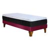 Cama Europea Latam Home 1 Plaza Zen Top Foam Soft Velvet Burdeo