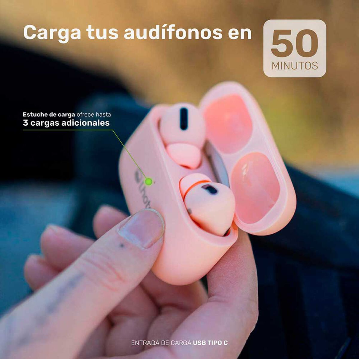 Audífonos Inalámbrico Lhotse RM7 Pro Rosado