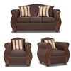 Juego de Living Innovamuebles New Bugambilia Sofá 3 Cuerpos + Dos Butacas 1 Cuerpo Chocolate