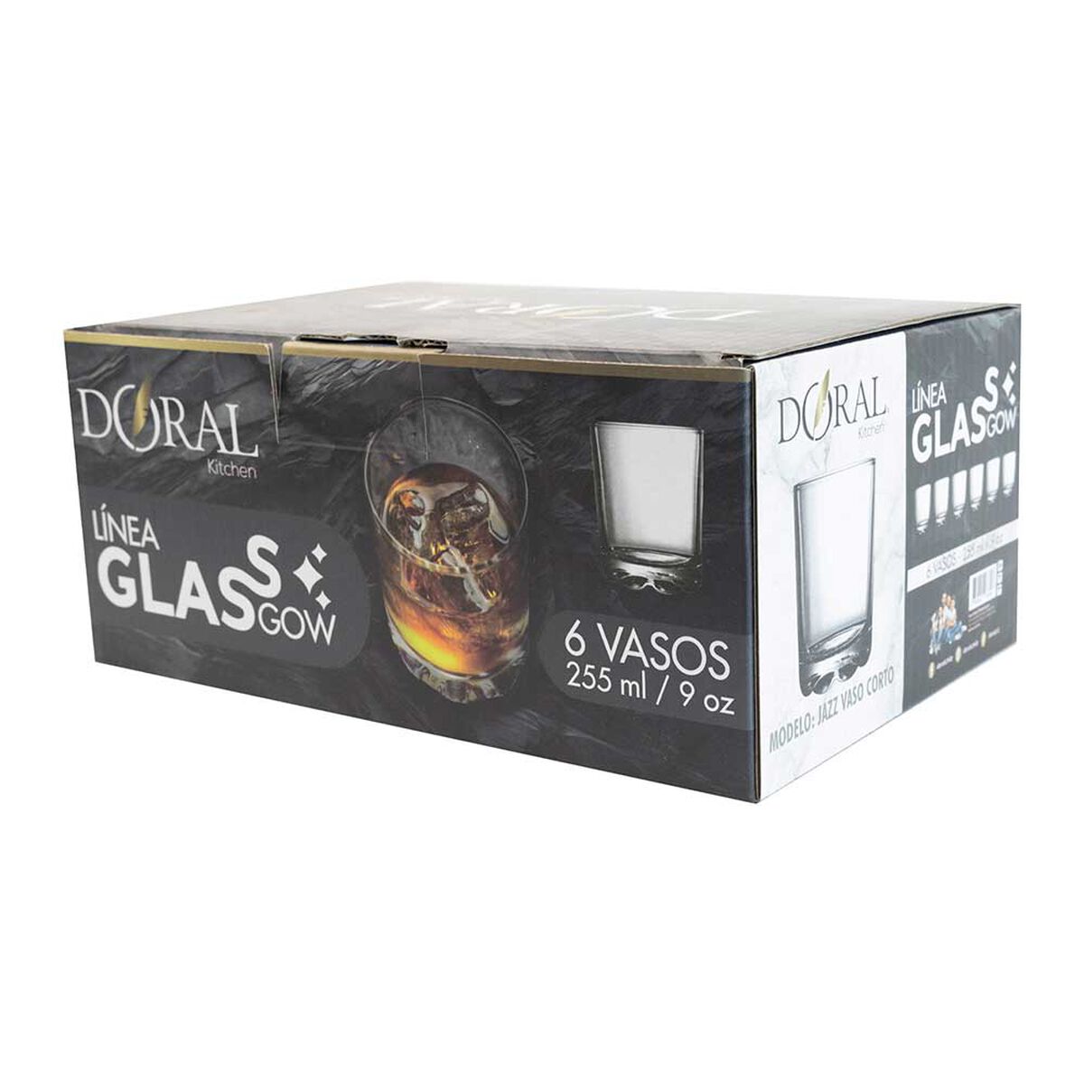 Set Vaso Corto Doral 6 Piezas Jazz 255 ml