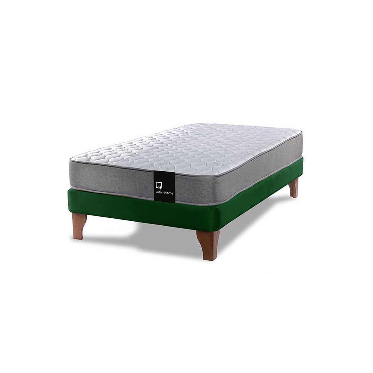 Cama Europea Latam Home 1,5 Plazas Zen Best Verde