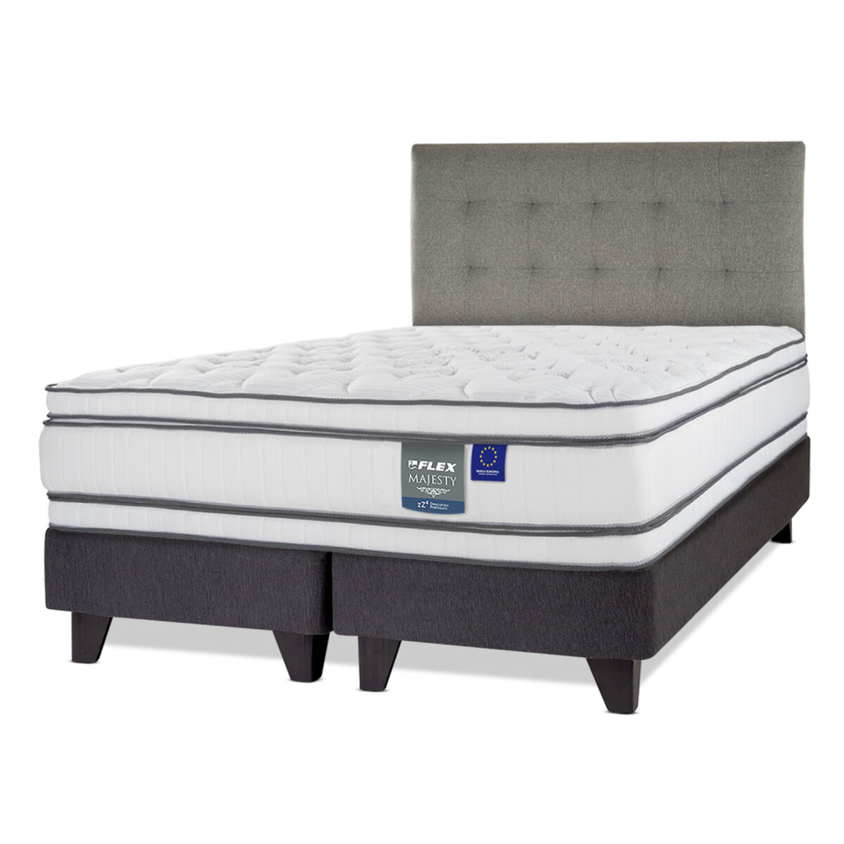 Cama Europea Flex Super King Majesty + 1 Respaldo