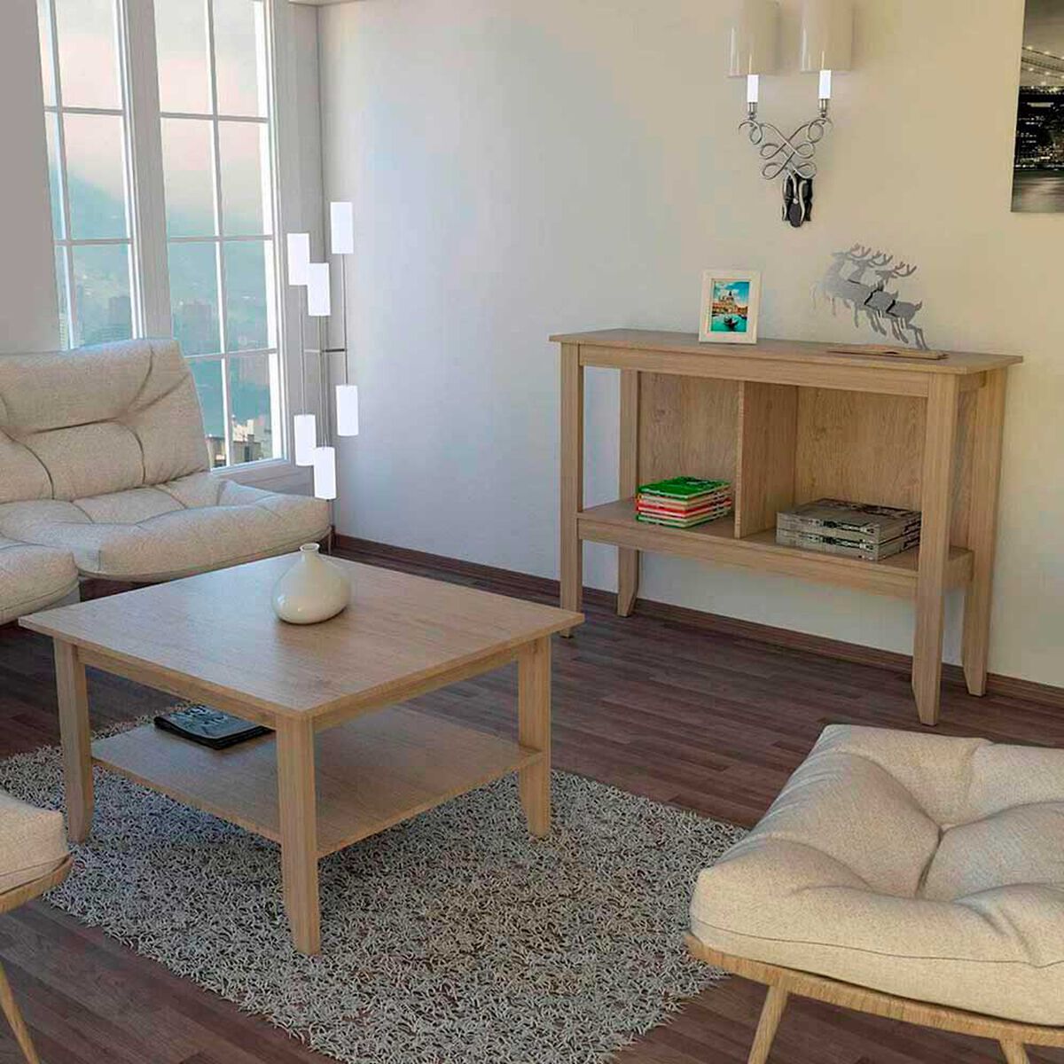 Mesa de Centro + Rack TuHome Essential