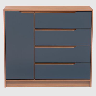 Imagen 1 del producto Cómoda Roca Indiana 4 Cajones Canela y Azul