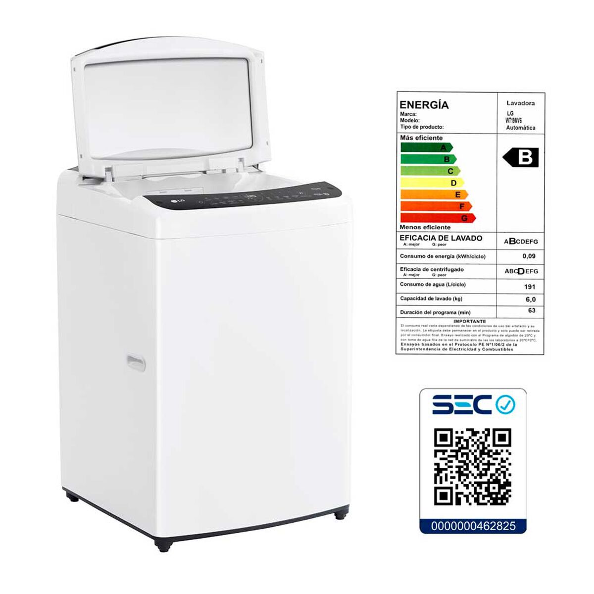 Lavadora Automática LG WT18WV6 18 Kg