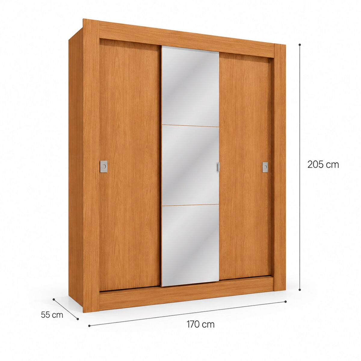 Closet Roca Machado 3 Puertas con Espejo Canela