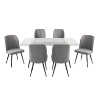 Juego de Comedor Home Mobili Seul 6 Sillas Gris