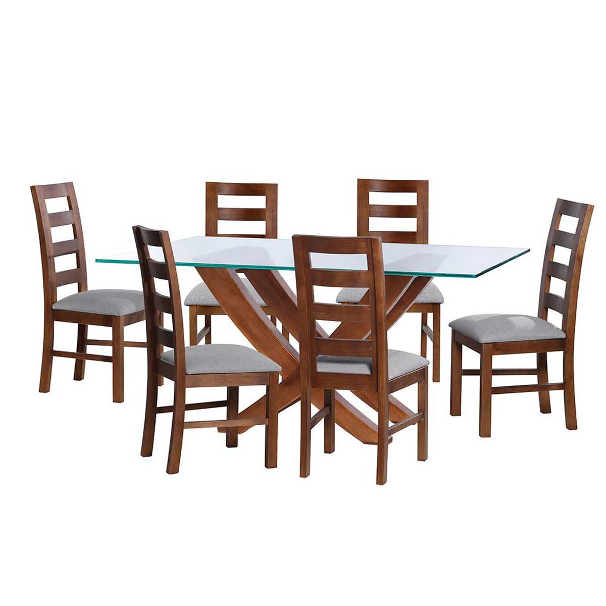 Juego de Comedor Latam Home Alicante 6 Sillas Gris Claro