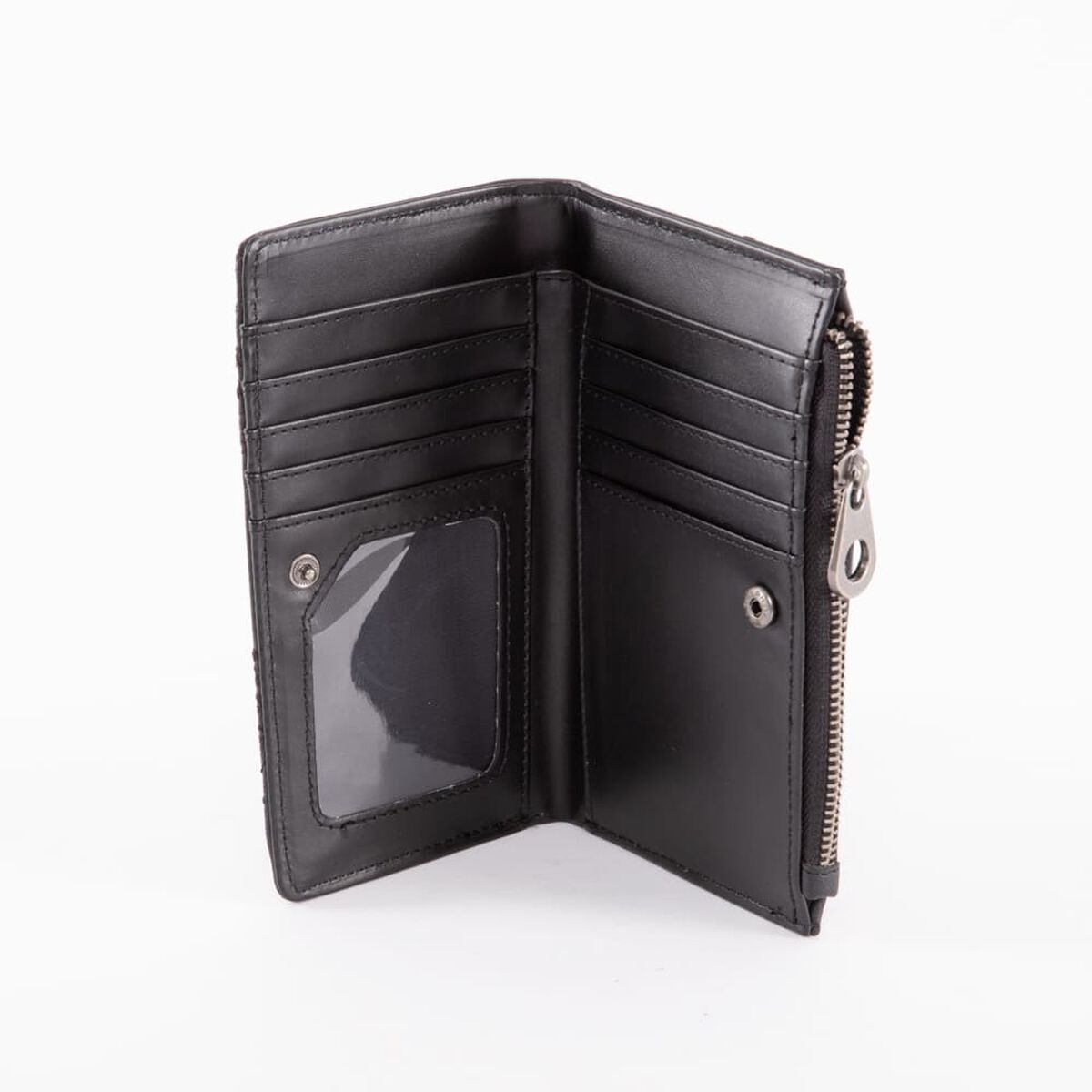 Billetera Boho Negra Eco Cuero Mujer Alma