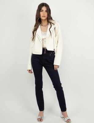 Imagen 2 del producto Chaqueta Biker Ecocuero Mujer Soviet Blanco, Negro