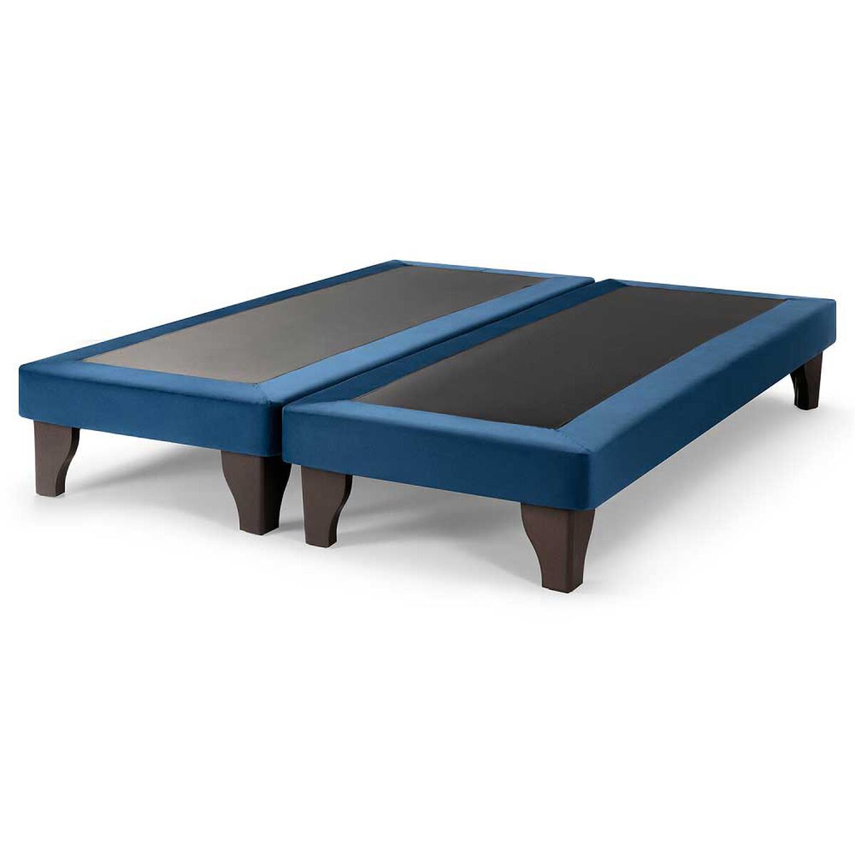 Base Europea Dividida Muebles Cid King Felpa Azul Marino