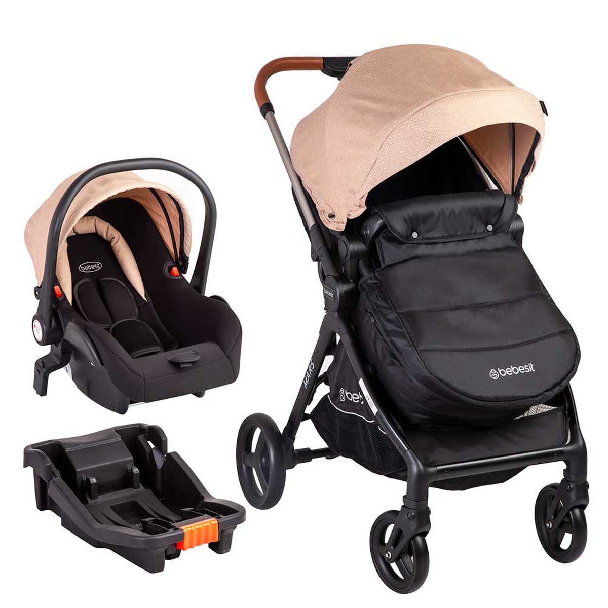 Coche Travel System con Silla y Base de Auto Bebesit