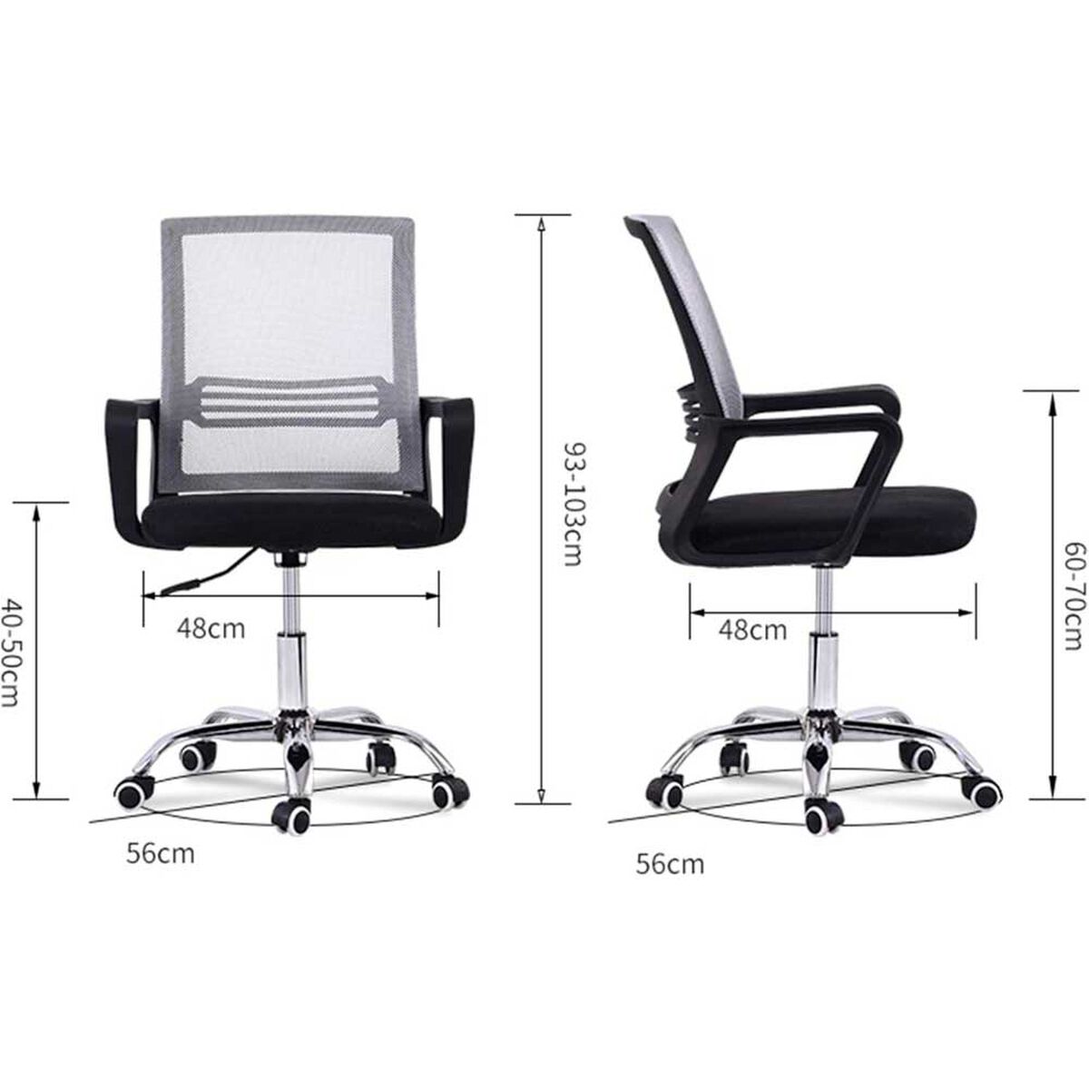 Silla de Escritorio Arthome Santiago Negra Gris