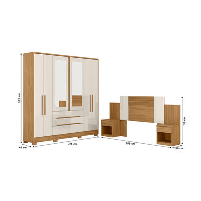 Imagen 2 del producto Closet Di Poretti San Francisco 6 Puertas 6 Cajones + Respaldo Ajustable